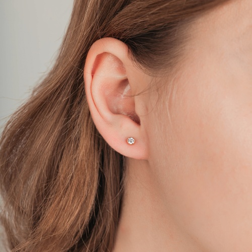 Пусеты Fiore Luna Cubic zirconia White, SWE0128 W G фото 4